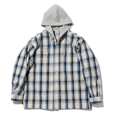 フーディシャツ(ブルー-S)