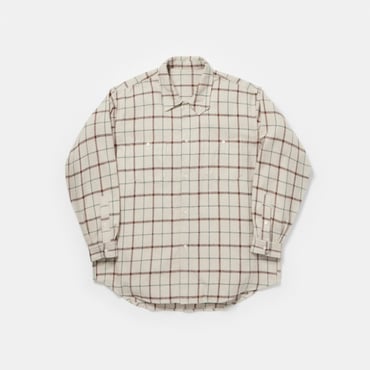 メランジネル フラップカラーシャツ(ベージュ-S)