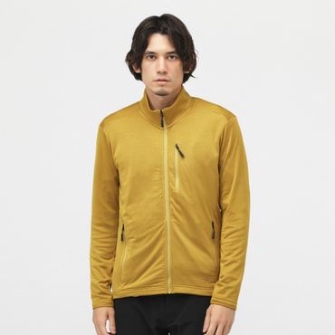 グリッドフリースジャケット(マスタード-M)