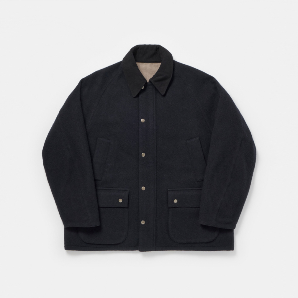 ウールメルトン フィールドジャケット(ネイビー-S)