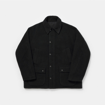 ウールメルトン フィールドジャケット(ブラック-M)