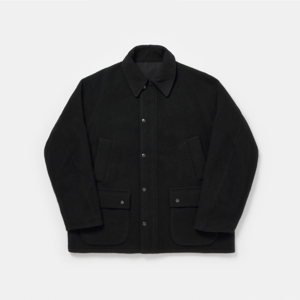 ウールメルトン フィールドジャケット(ブラック-S)