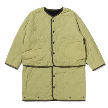 ディタッチャブル 撥水キルティングコート(オリーブ-M)