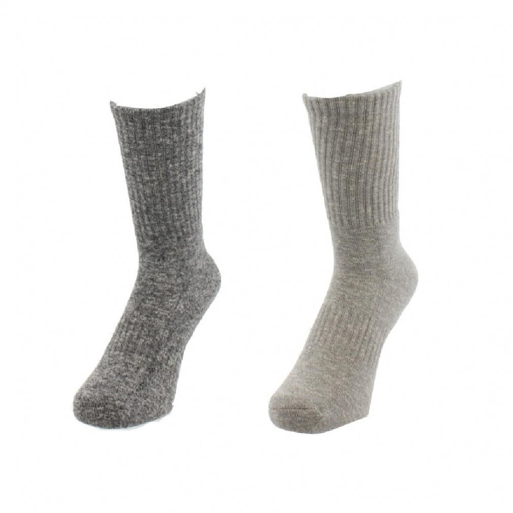 アウトドア2足組ソックス(ブラック×グレー-25-27cm)