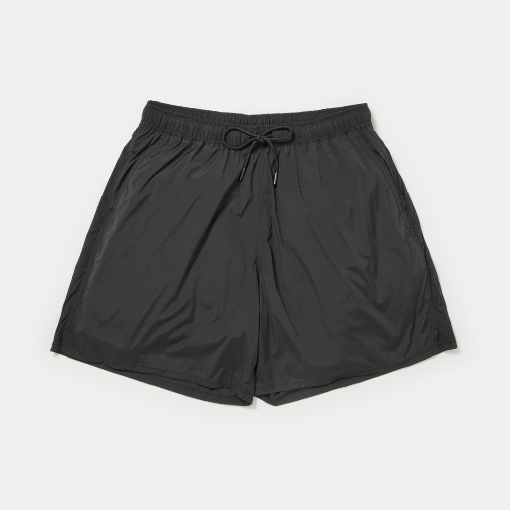 軽量ナイロン ストレッチショートパンツ(ブラック-S)