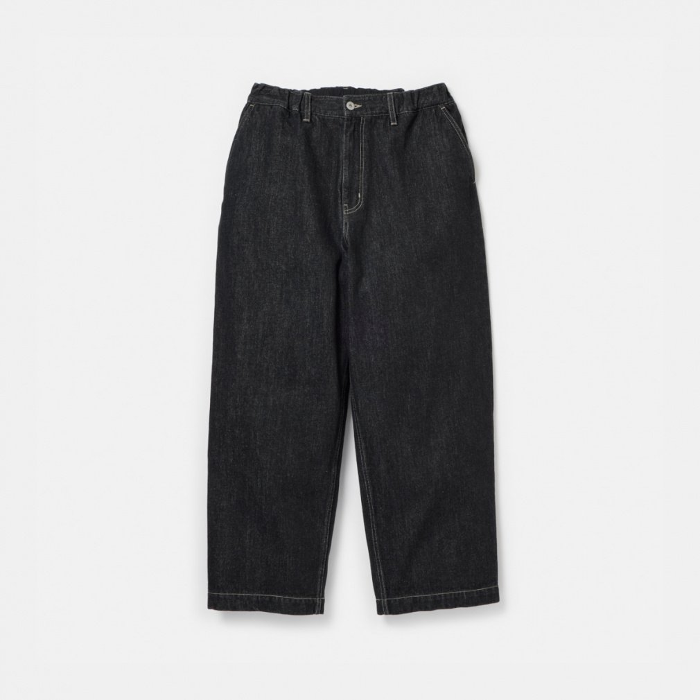 ヘビーオンスコットン ワイドパンツ(ブラック-S)