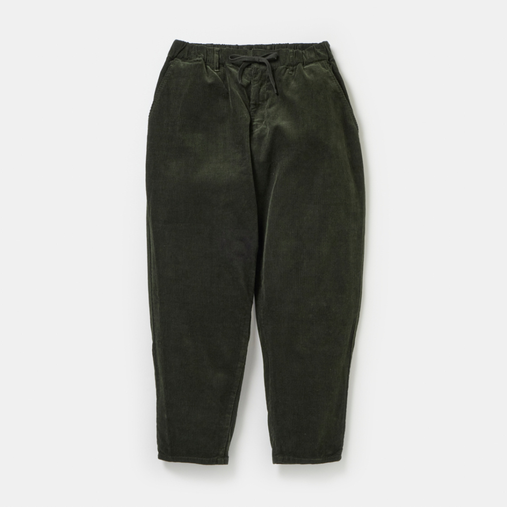 14コーデュロイ ワイドテーパードパンツ(カーキ-S)
