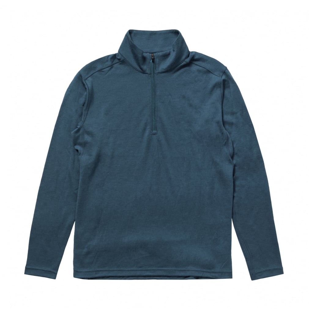 メリノウールハーフジップ長袖(ネイビー-S)