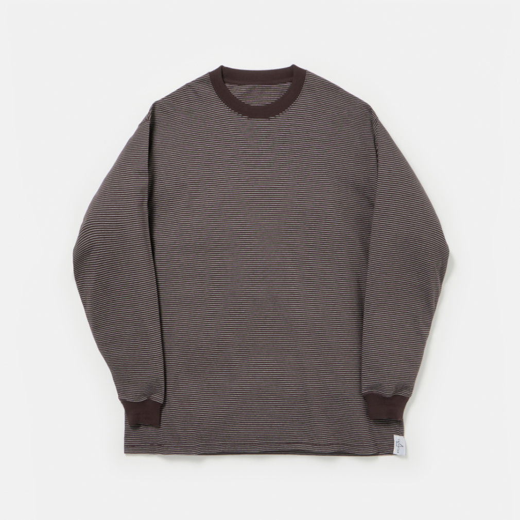 コンパクト天竺 マイクロボーダーロンT(ボルドー-S)