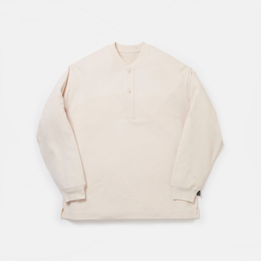 ヘビー鹿の子 ヘンリーネックロンT(オフホワイト-S)