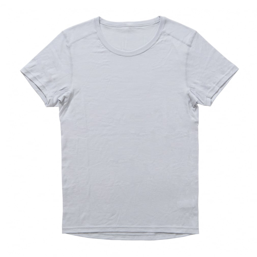 メリノウールインナーワイドクルーネック半袖(ライトグレー-S)