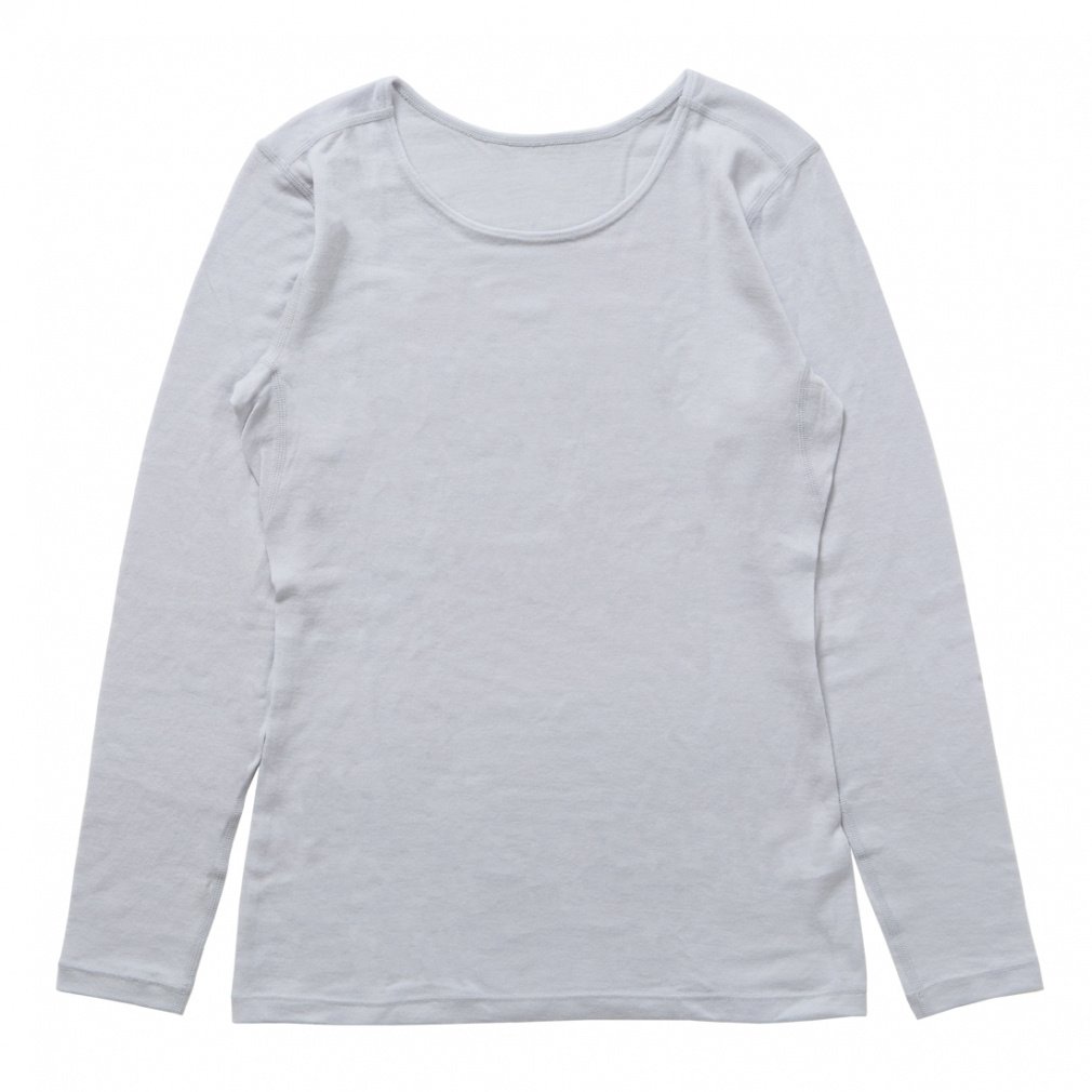 メリノウールインナーUネック長袖(ライトグレー-S)