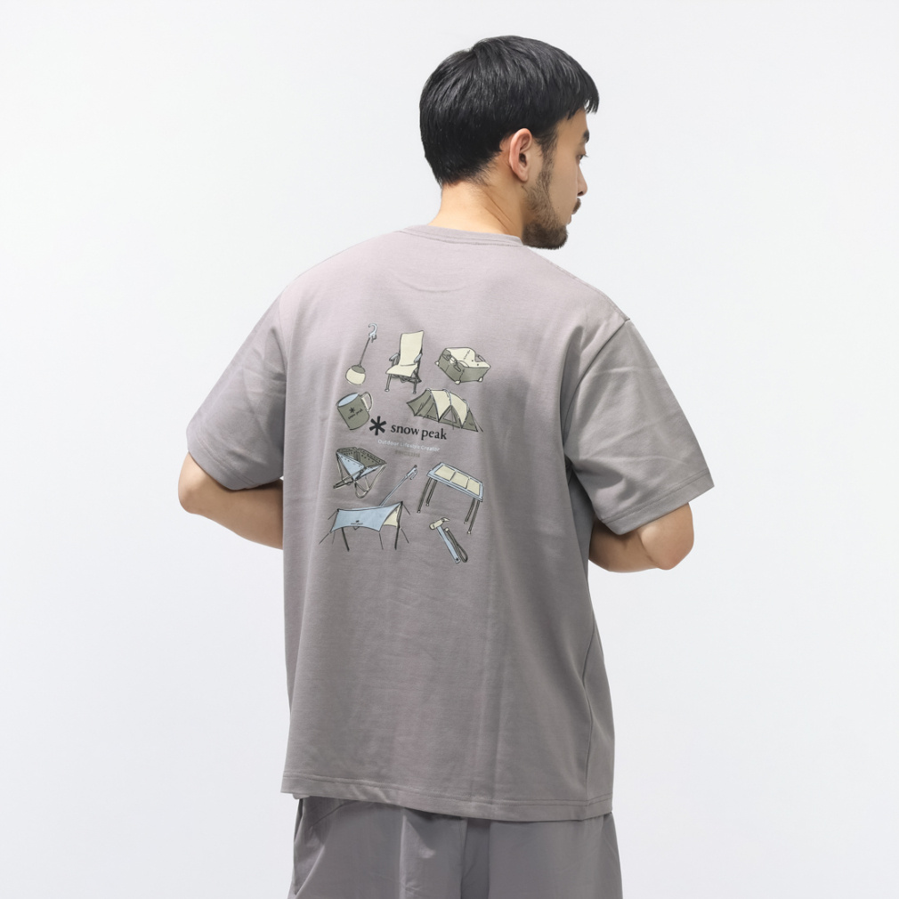 【アルペン限定】 GearPrinted S/S Tshirt(ライトグレー-M)