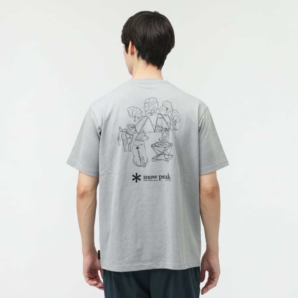 【アルペン限定】 Dog Printed S/S Tshirt(ライトグレー-M)