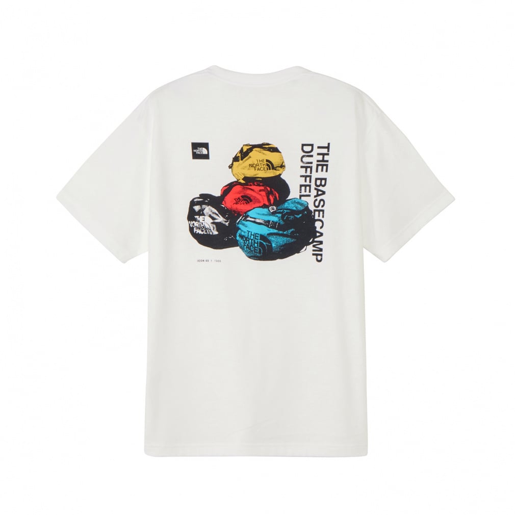 ショートスリーブベースキャンプダッフルグラフィックティー(ホワイト-S)