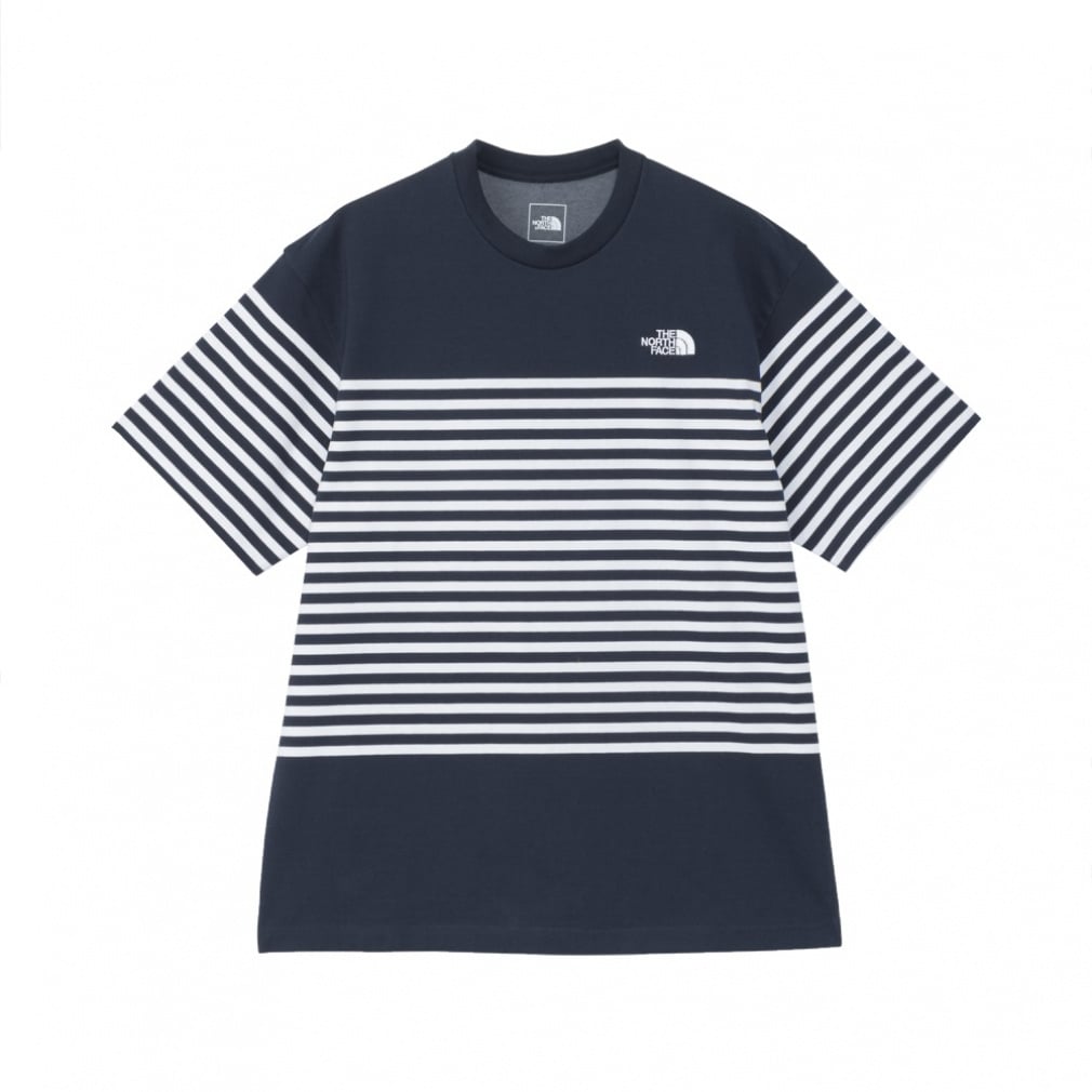 S/S Panel Border Tee ショートスリーブパネルボーダーティー(ネイビー-S)