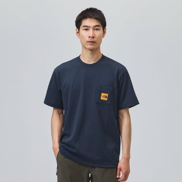 S/S Square Logo Pocket Tee ショートスリーブスクエアロゴポケットティー(ネイビー-S)