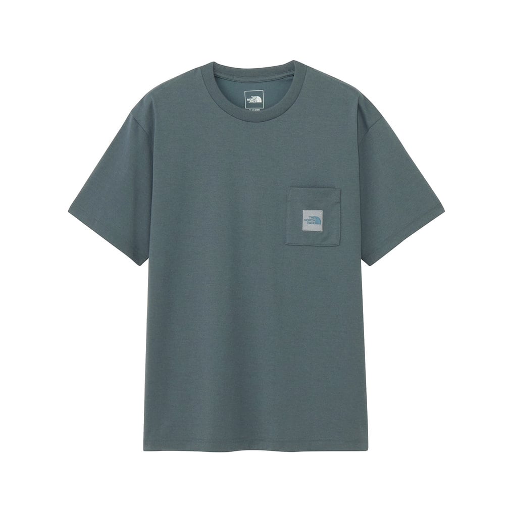 S/S Square Logo Pocket Tee ショートスリーブスクエアロゴポケットティー(グレー-S)