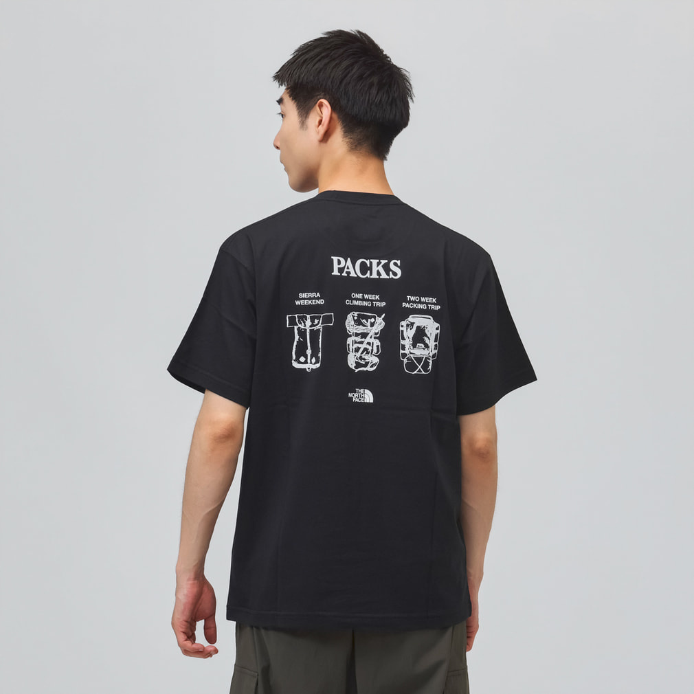 ショートスリーブ TNF パックス グラフィック ティー(ブラック-S)