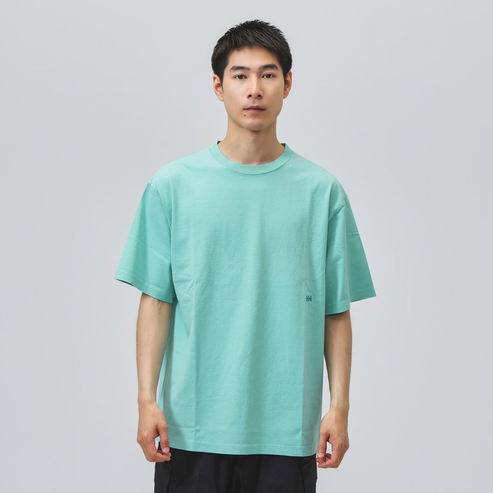 Pherrow's STORMY BLUE　短丈　40　ワッペン　ヘリンボーン ヘリーハンセン アウトドアカジュアル 半袖Tシャツ ショートスリーブ