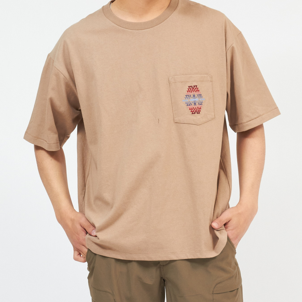 Embroidery Pocket Tee(ベージュ-S)