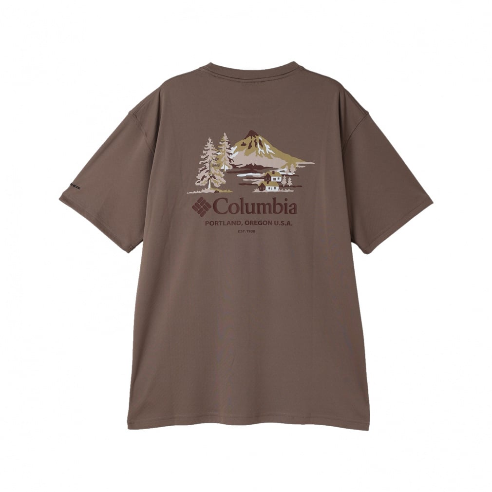 レイクアローヘッドグラフィックショートスリーブTシャツ(ブラウン-S)