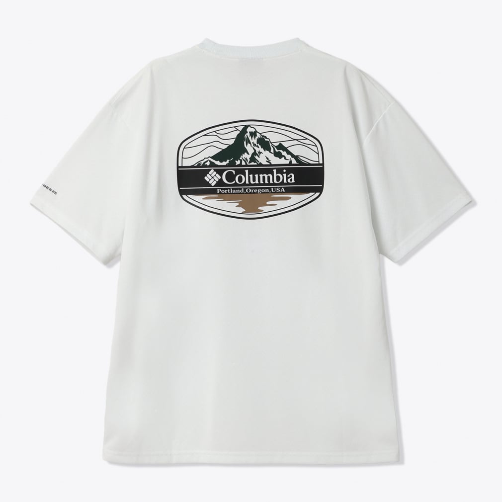 サンライズストレイトオムニフリーズゼログラフィックショートスリーブTシャツ(アイボリー-S)