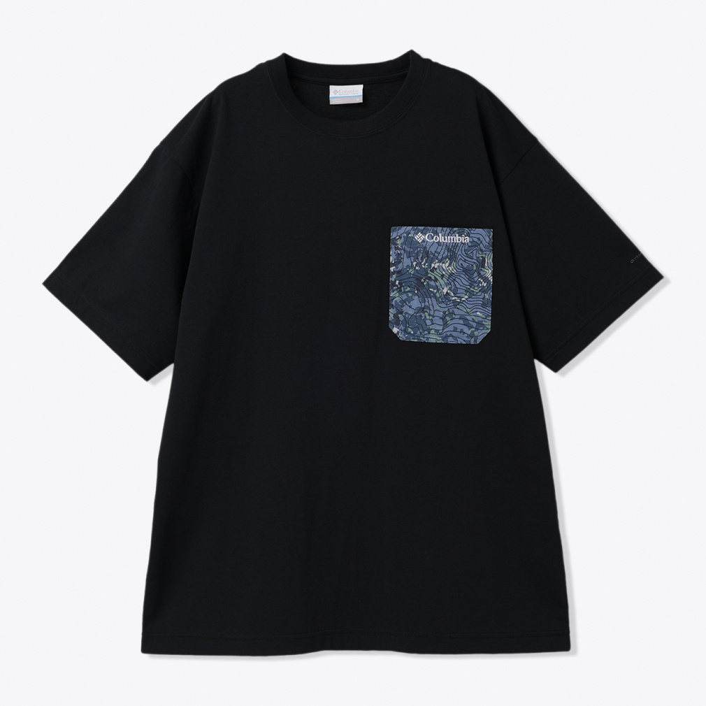 ヤングストリートショートスリーブクルー(ブラック×グレイシュブルー-S)