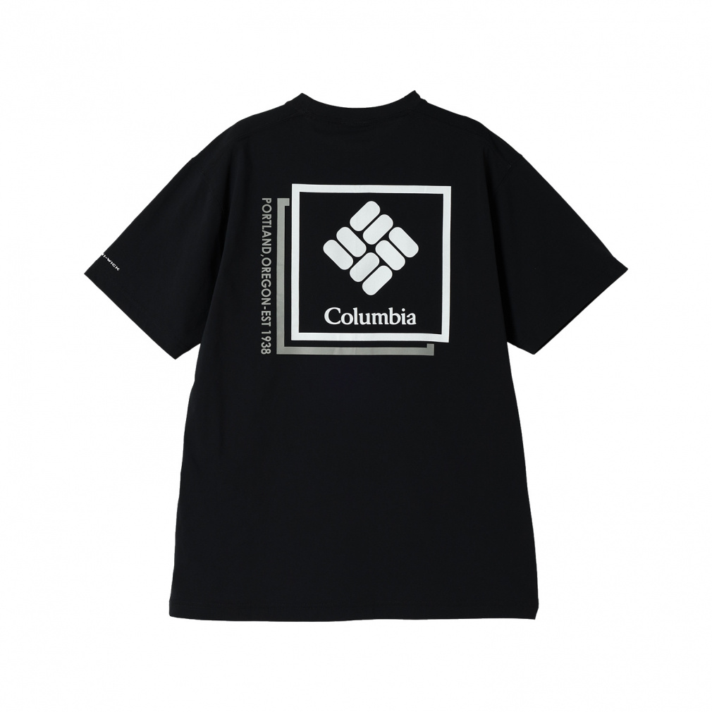 ライトキャニオングラフィックショートスリーブTシャツ(ブラック-S)