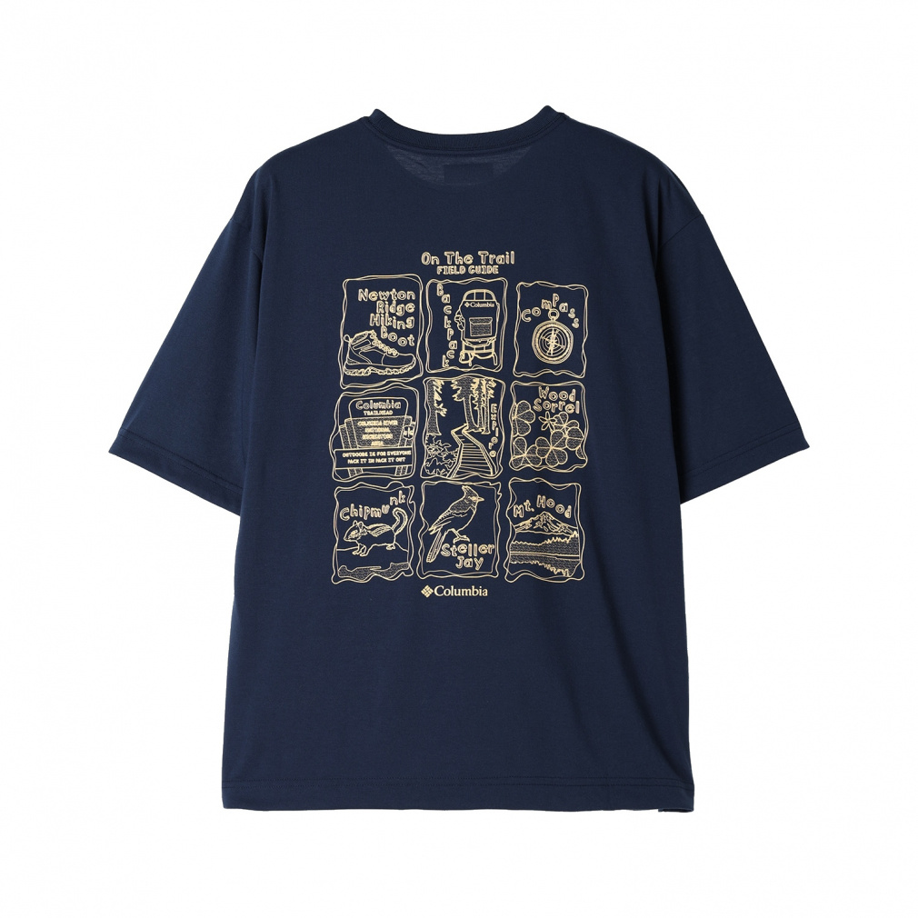 シダートレイルバックグラフィックTシャツ(ネイビー-S)
