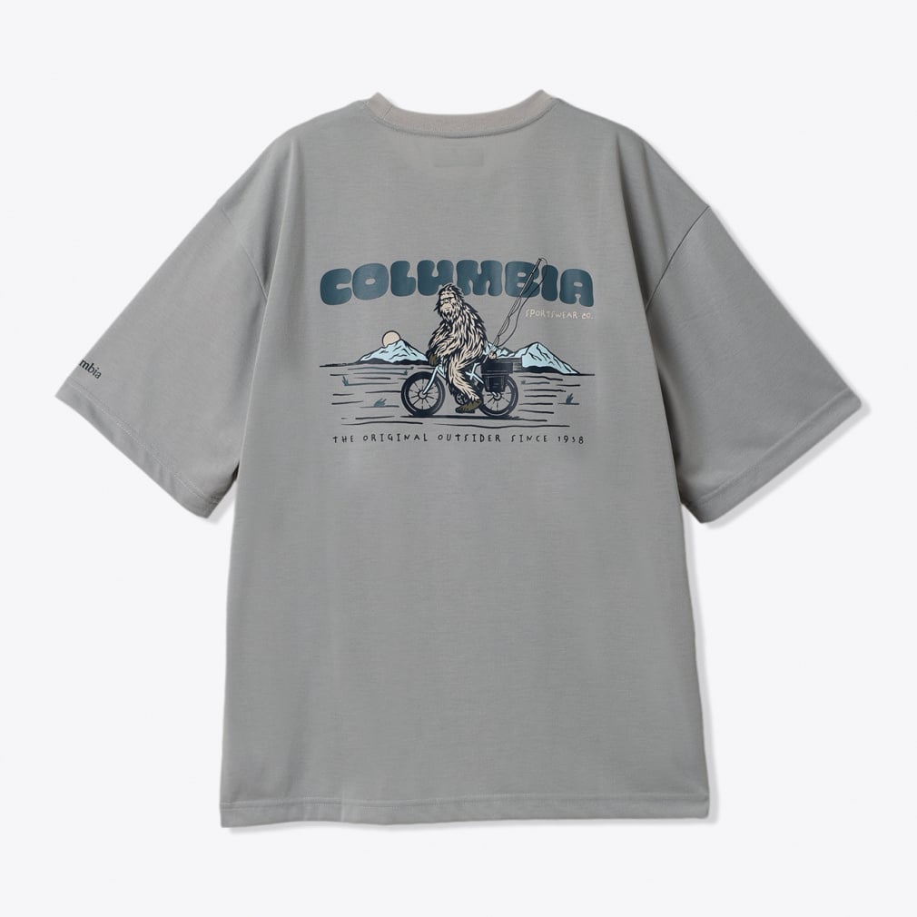 シダートレイルバックグラフィックTシャツ(ミデアムグレー-S)