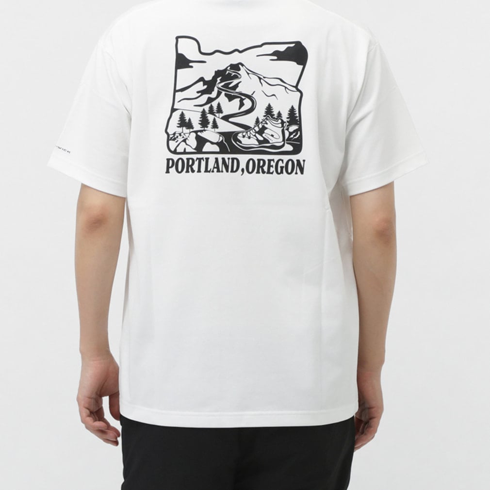 ヤハラフォレストグラフィックショートスリーブTシャツ(ホワイト-S)