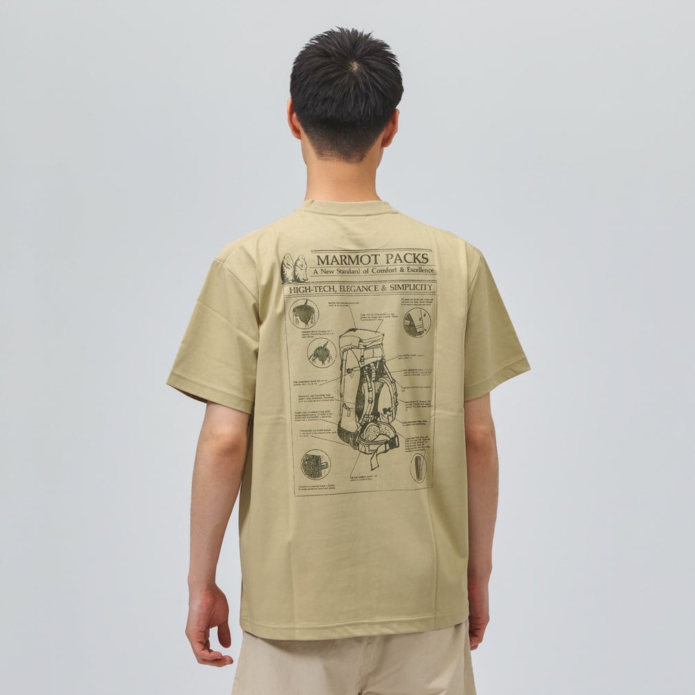 マーモット メンズ トレッキング 半袖Tシャツ Archive paks T-Shirts