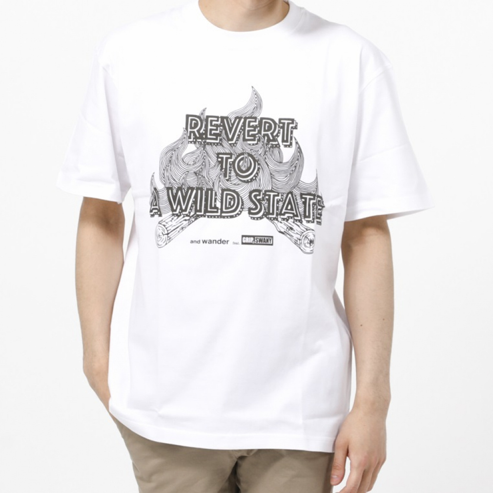 アンドワンダー アウトドア 半袖Tシャツ GRIP SWANY x and wander
