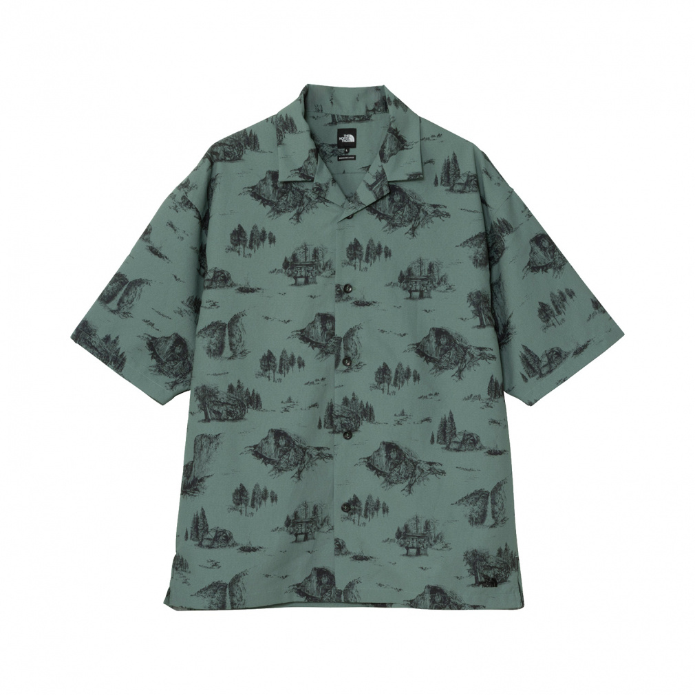 S/S Aloha Vent Shirt ショートスリーブアロハベントシャツ(グレッシュグリン×ブラック-S)