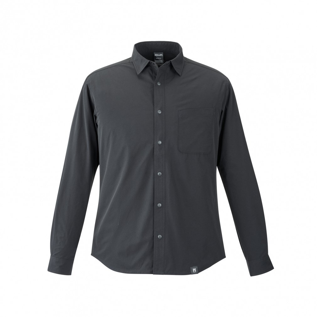 IB SOLID SHIRT LS M(ブラック-S)