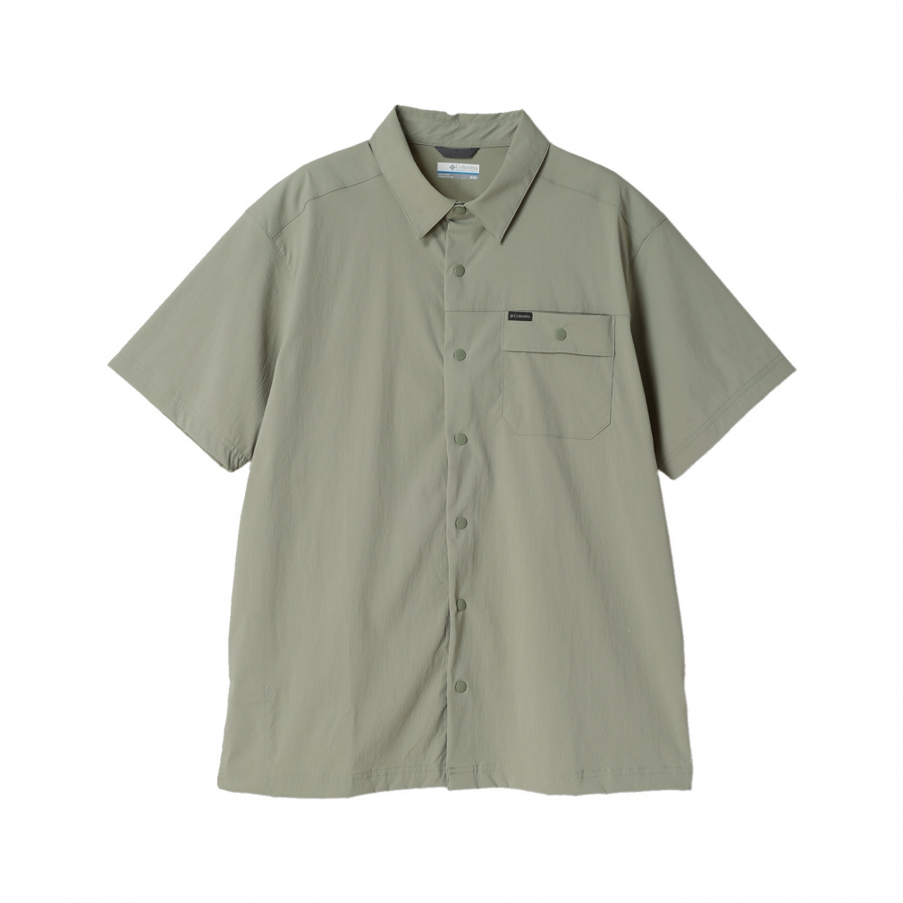 ランドローマーリップストップショートスリーブシャツII(スモークグリーン-M)