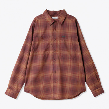 シルバーリッジユーティリティライトプレイドロングスリーブシャツ(レッドブラウン-S)