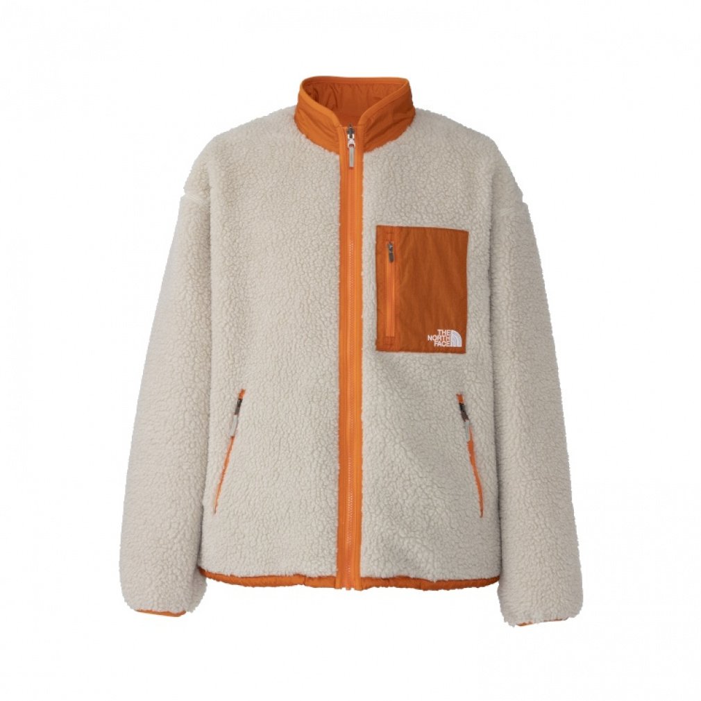 リバーシブルエクストリームパイルジャケット(アイボリー×オレンジ-XS)