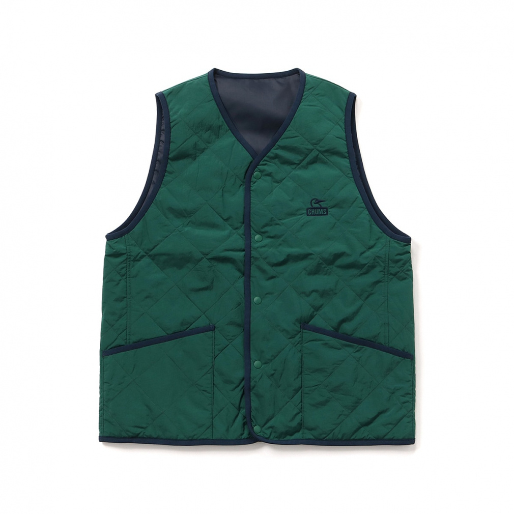 Kapok Quilting Reversible Vest(ディープグリン-S)