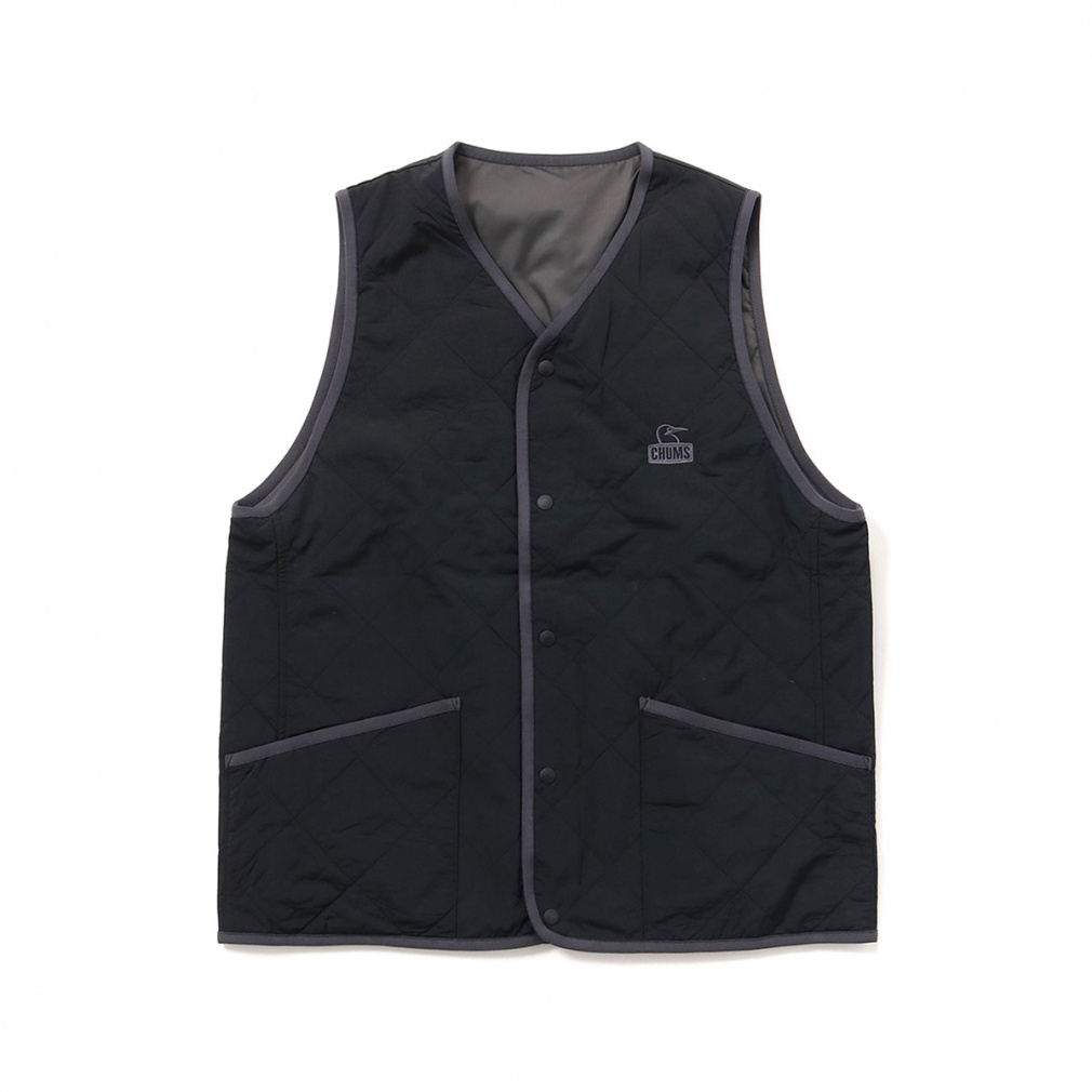 Kapok Quilting Reversible Vest(ブラック-S)