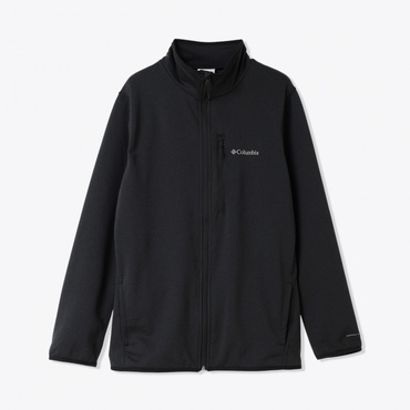 エッセンシャルハイクグリッドフリースフルジップ(ブラック-S)