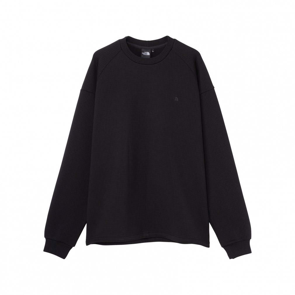 L/S DotKnit Crew ロングスリーブドットニットクルー(ブラック-XS)