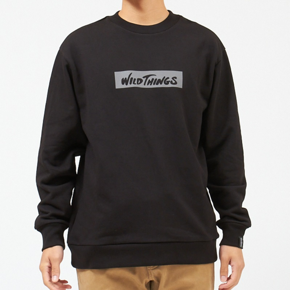 ロゴスウェットクルー(ブラック-M)