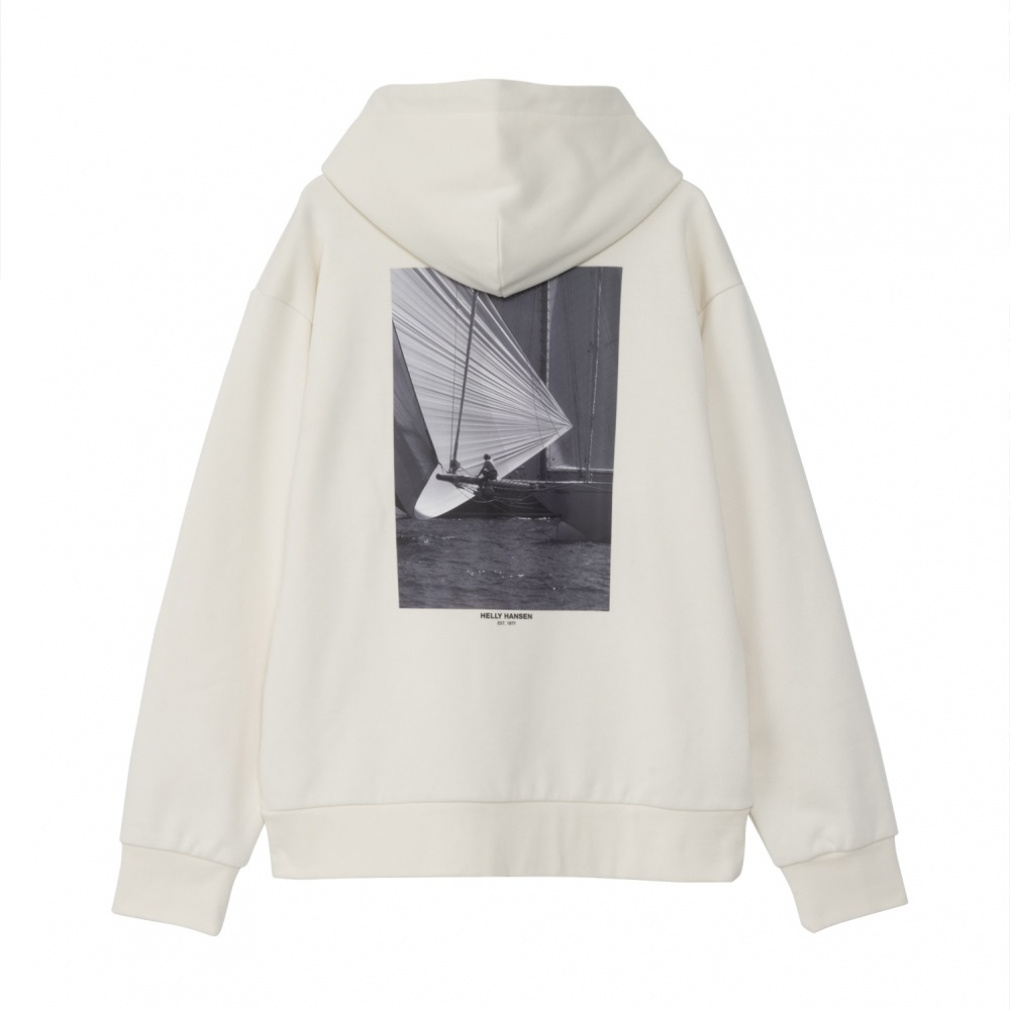 Ocean Graphic Sweat Parka オーシャングラフィックスエットパーカ(アイボリー-XS)
