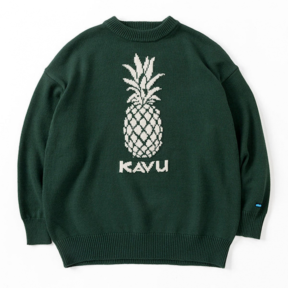 FAT ドライバーズニット ケーブルニット ジップアップ ネイビー XLサイズ カブー メンズ アウトドア ニット セーター Pineapple Knit 19821918