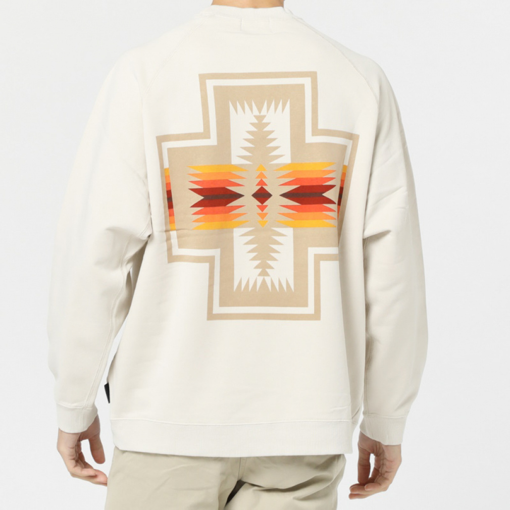 Raglan Back Print Sweat Pullover (Unisex)(アイボリー-S)