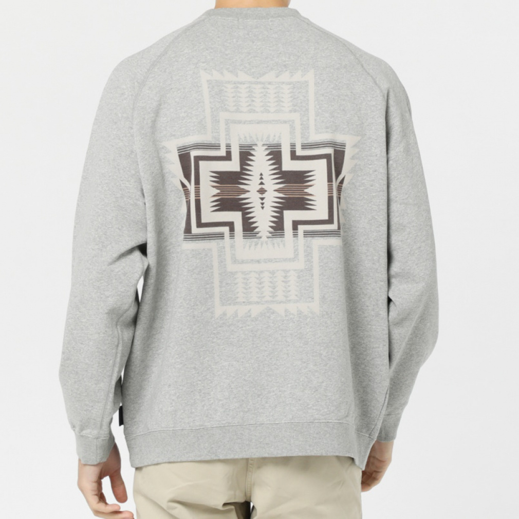 Raglan Back Print Sweat Pullover (Unisex)(ミデアムグレー-S)