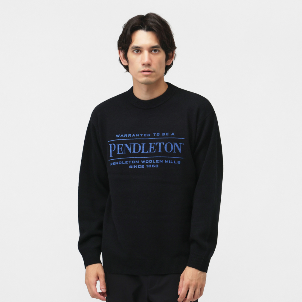 Logo Print Crewneck(ブラック-S)