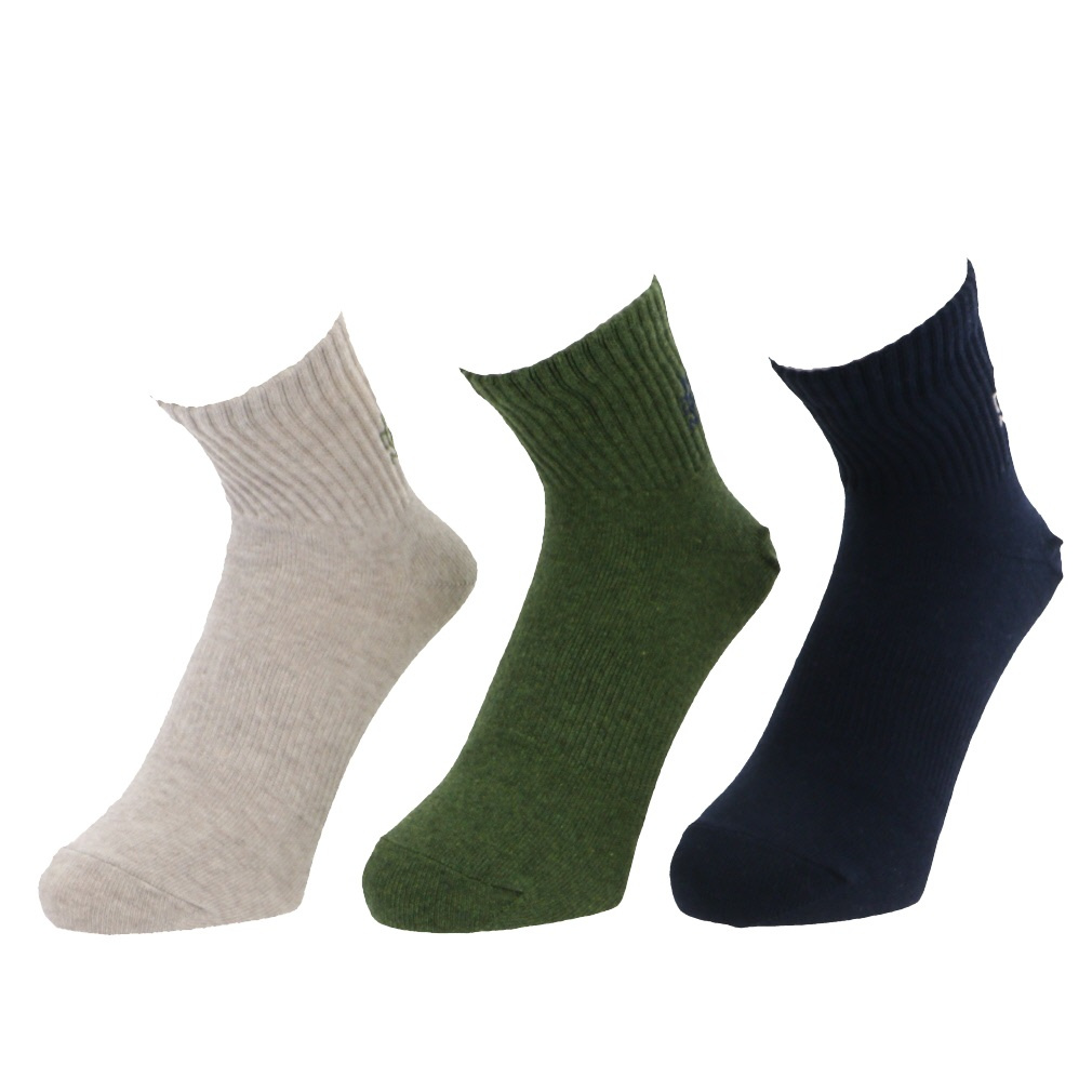 BASIC SHORT SOCKS(サンド×オリーブ-25-27cm)
